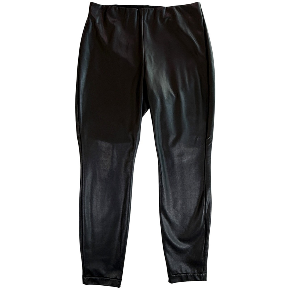 Banana Republic Legging Women‎ Small Petite Black Vegan Faux Leather High Rise